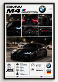 BMW M4 Competition Çerçeveli Poster