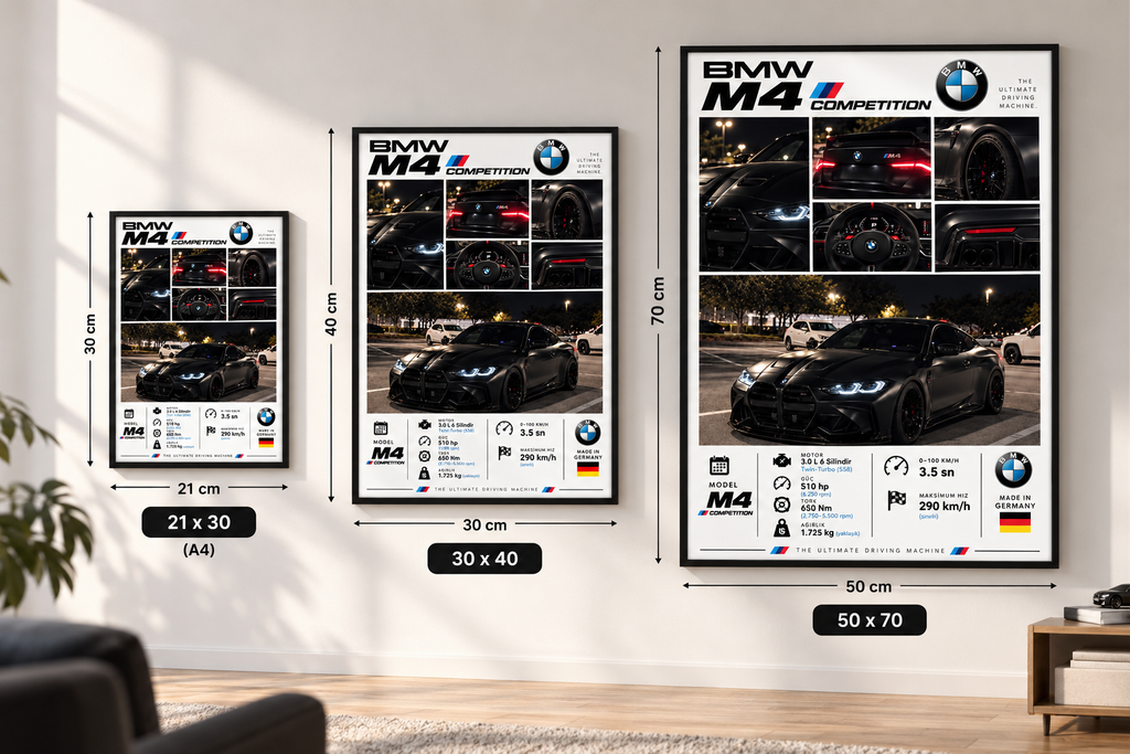 BMW M4 Competition Çerçeveli Poster