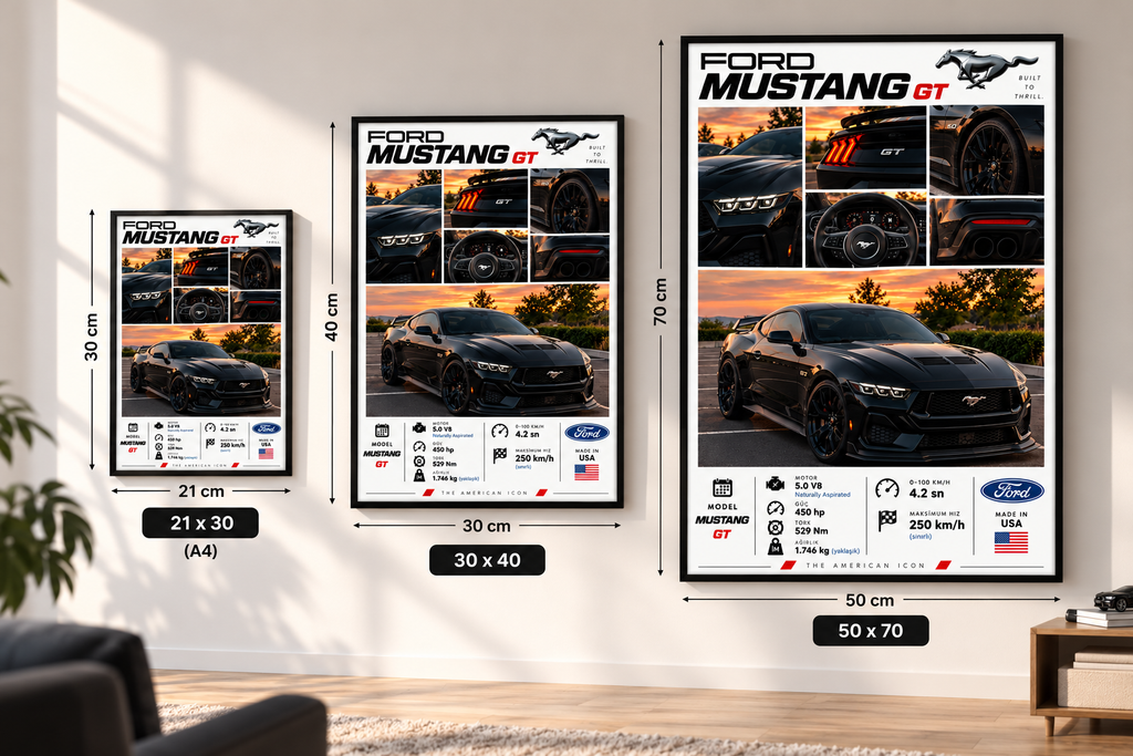Ford Mustang GT Çerçeveli Poster
