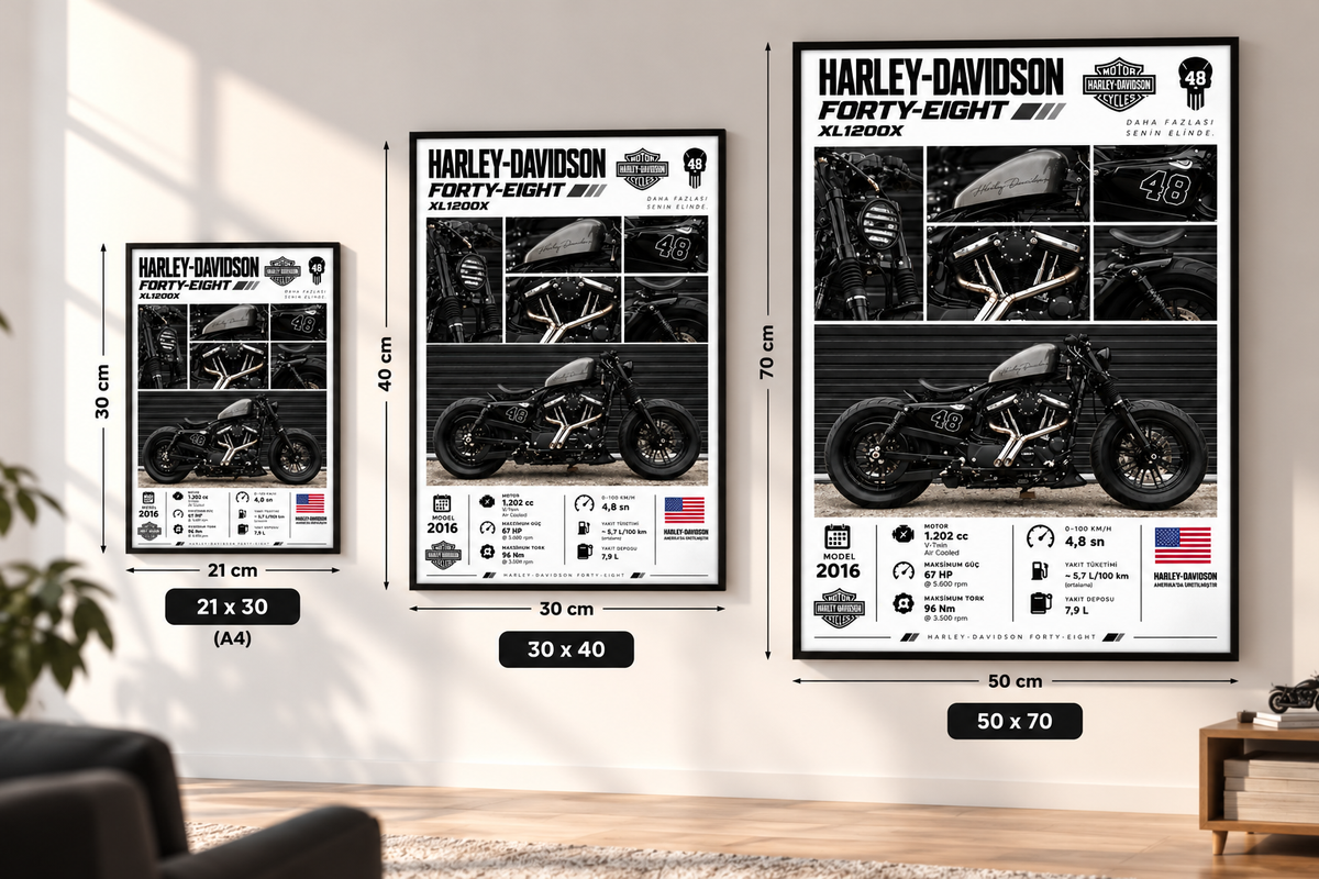 Harley-Davidson Forty-Eight Çerçeveli Poster