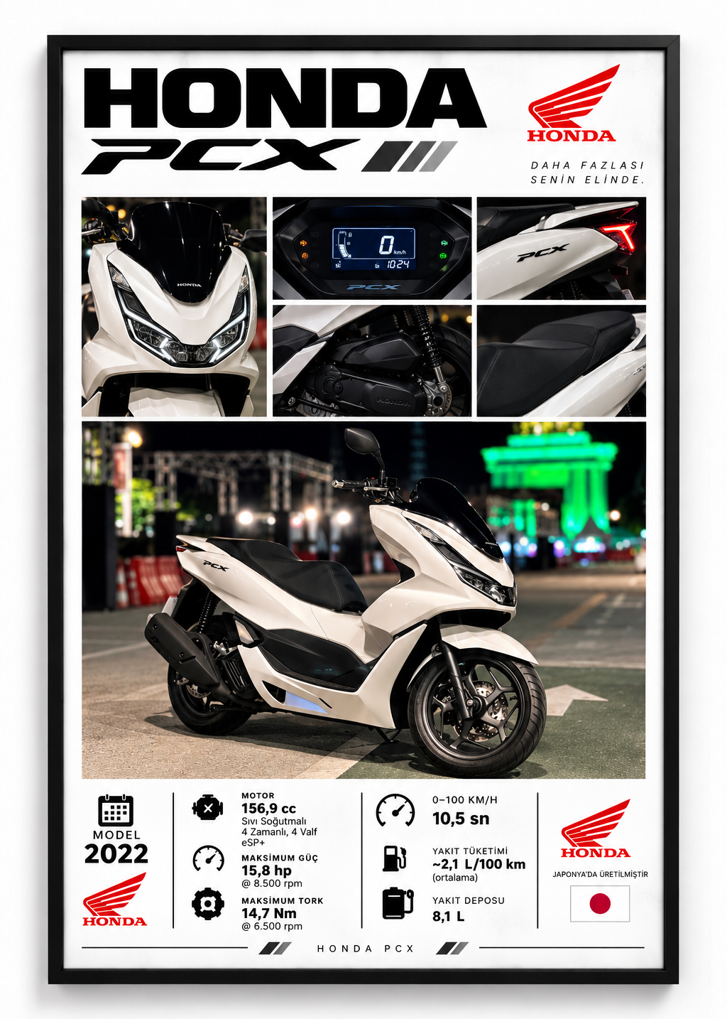 Honda PCX Çerçeveli Poster