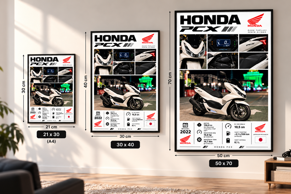 Honda PCX Çerçeveli Poster