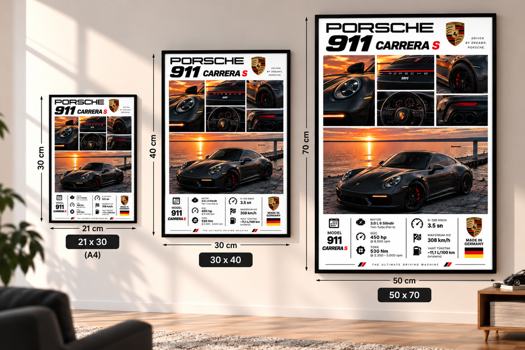 Porsche 911 Carrera S Çerçeveli Poster
