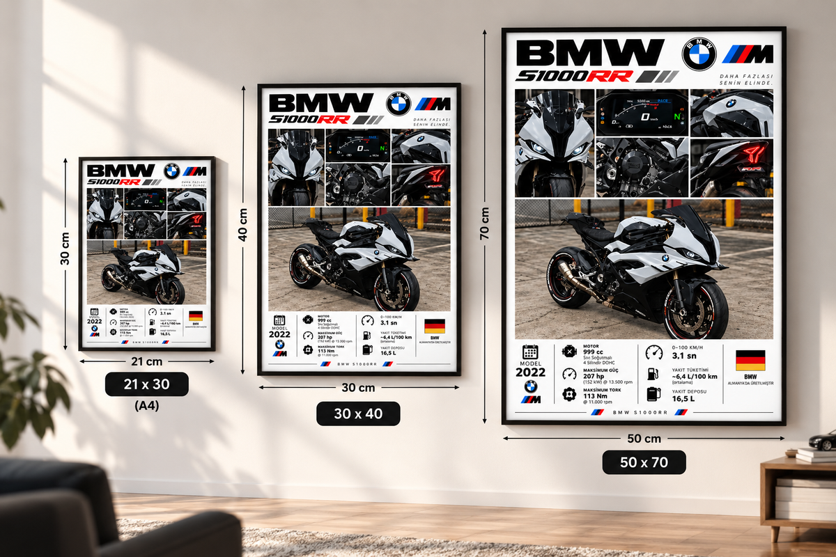 BMW S1000RR Çerçeveli Poster