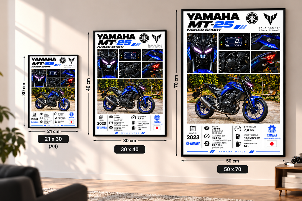 Yamaha MT-25 Çerçeveli Poster