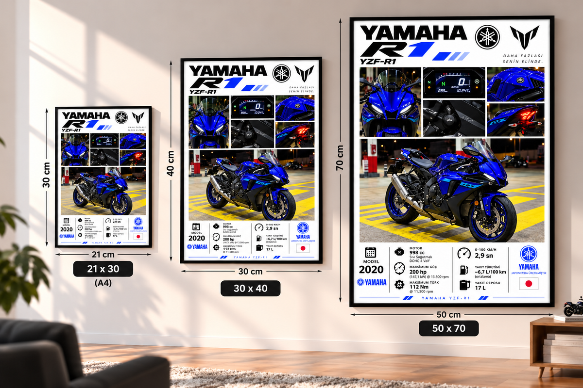 Yamaha YZF-R1 Çerçeveli Poster