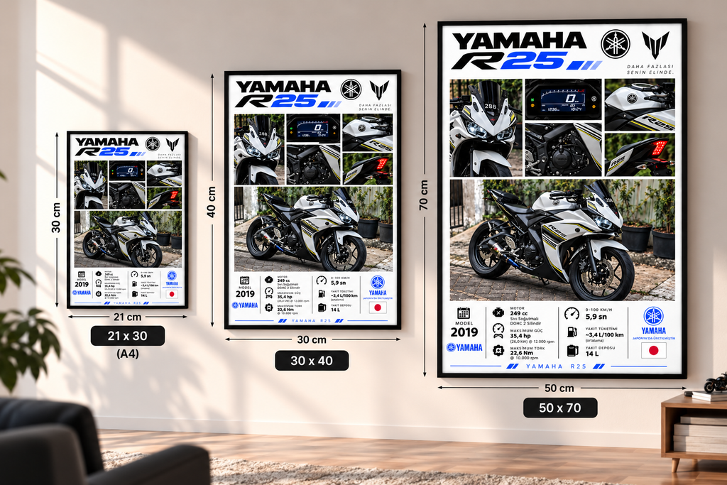 Yamaha R25 Çerçeveli Poster